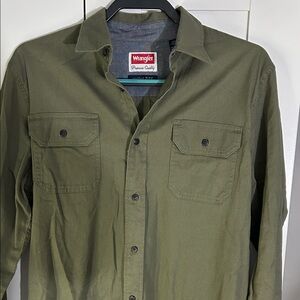 Wrangler Khaki Green Casual Shirt